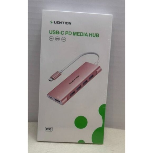 Lention USB-C PD Media Hub C35 Rose Gold - Picture 1 of 3